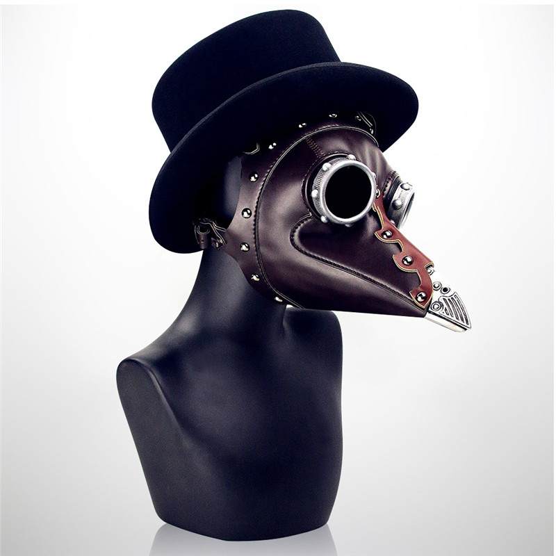 Steampunk pest BI RD Maske Doctor Maske braun pU Leder Vogelschnabel Maske Gothic Retro Halloween Cosplay Zubehör Masquerade party Masken
