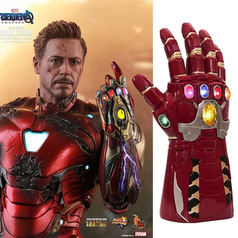 Avengers 4 endgame eisen mann tony strong rote led handschuhe unendlichkeit beleuchtet infinity gauntlet replica cosplay handschuhe halloween requisiten kinder geschenk