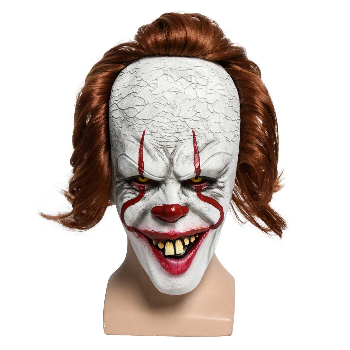 IT KApITEL 2 pennyWise gruselige Halloween Cosplay Latexmaske Stephen King's IT Kostüm Wig-Takerlama