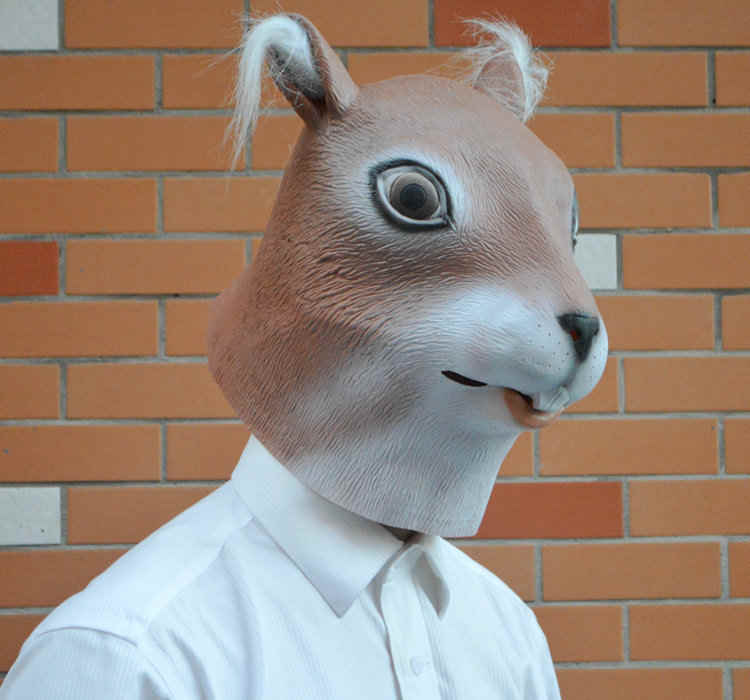 Tierkopf-Latex-Gesichts-Eichhörnchen-Kostüm-Maske für Halloween-Karneval Cosplay party-Takerlama