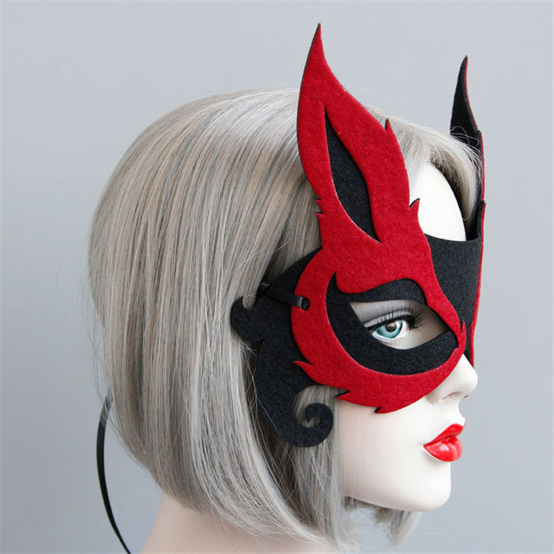 1 stück rote sexy fuchs halbgesicht maske universalgesicht dekoration kostüm cosplay karneval masquerade mask Halloween-party-Maske